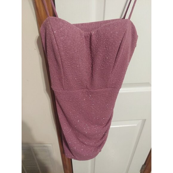 Windsor Sparkly Purple Short Dress Size Large Spaghetti Straps Homecoming Dress - Picture 2 of 10